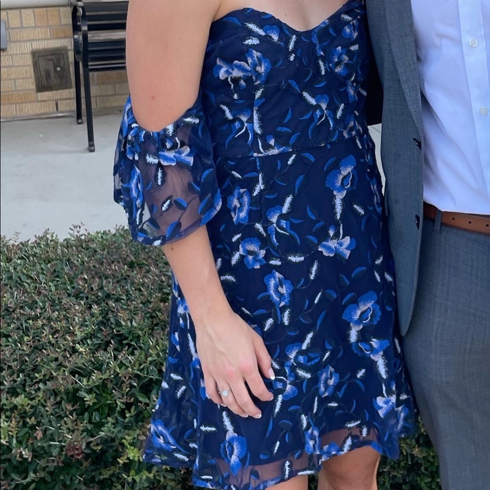 Blue Floral Formal Dress
